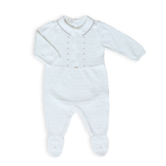 ROMPER Knitwear Twins Leo Festive Ecru, Shampan, 3-6 months