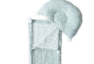 Plaid and pillow orthopedic Twins muslin jacquard 100x80 dots white/mint