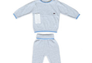 Children's knitted suit Twins Leo Simple grey 3-6 mon