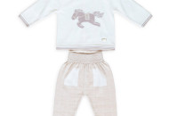 Костюм трикотажный Twins Leo Лошадка beige, бежевый, 9-12 мес