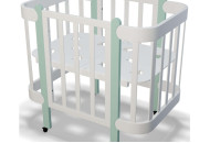 Кровать-люлька IngVart Nika 5 в 1 60 см 3190031154, белый/минт