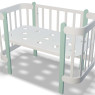 Кровать-люлька IngVart Nika 5 в 1 60 см 3190031154, белый/минт