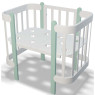Кровать-люлька IngVart Nika 5 в 1 60 см 3190031154, белый/минт