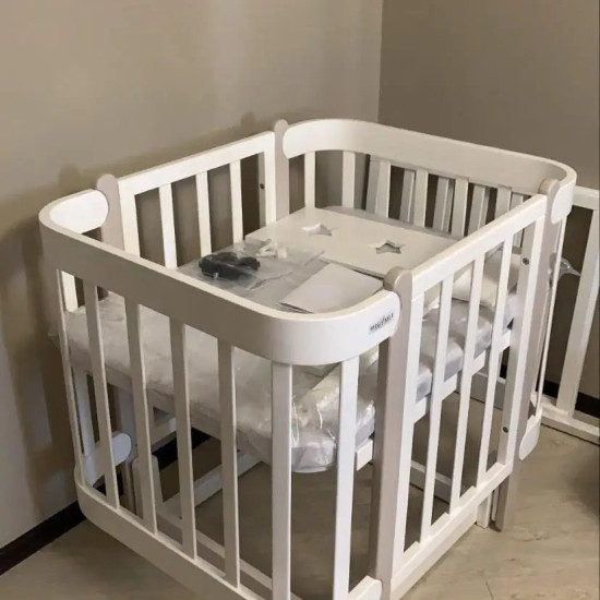 Кровать-люлька IngVart Nika 5 в 1 60 см 3190031017, бело/буковый