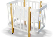Кровать-люлька IngVart Nika 5 в 1 60 см 3190031017, бело/буковый