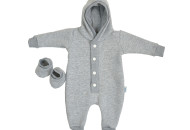 ROMPER TWINS Knitted insulated 68 g 2022-PT in 68-10, GREY, Gray