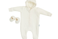 ROMPER TWINS Knitted insulated 68P 2022-PTU68-202, ECRU, beige