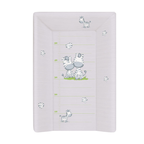 Повивальный матрас с подголовником Cebababy 50x70 Basic W-103-002-260, Зебра серая, серый