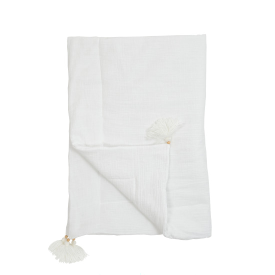 Twins muslin plaid 120x90 warmed 1610-PMU-01, white