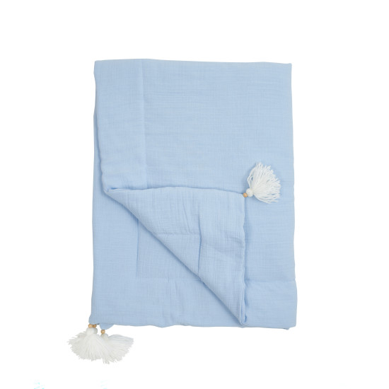 Twins muslin plaid 120x90 warmed 1610-PМУ-04, blue