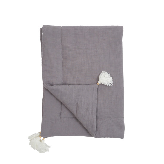 Twins muslin plaid 120x90 warmed 1610-PMU-10, grey