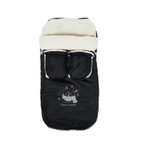 Конверт прогулочный Twins Silver с перчатками 9012-SNA-13, black, черный