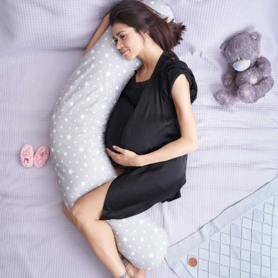 Подушка для вагітних Ceba Physio Multi джерсі W-741-700-635, Milky Way, сірий