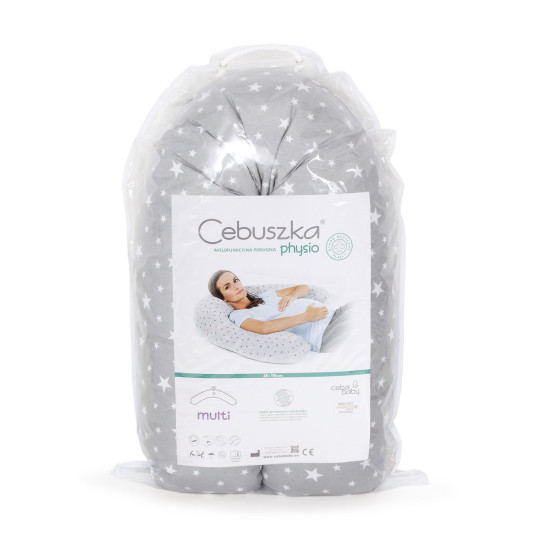 Подушка для вагітних Ceba Physio Multi джерсі W-741-700-635, Milky Way, сірий