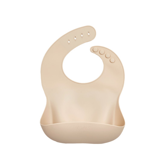 Bib silicone Twins TB-03-02, beige