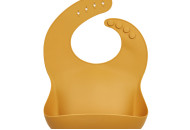 Нагрудник силиконовый Twins Bib TB-03-110, mango, желтый