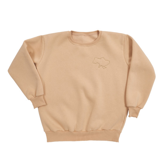 Свитшот Twins утепленный с вышивкой, beige, бежевый, S