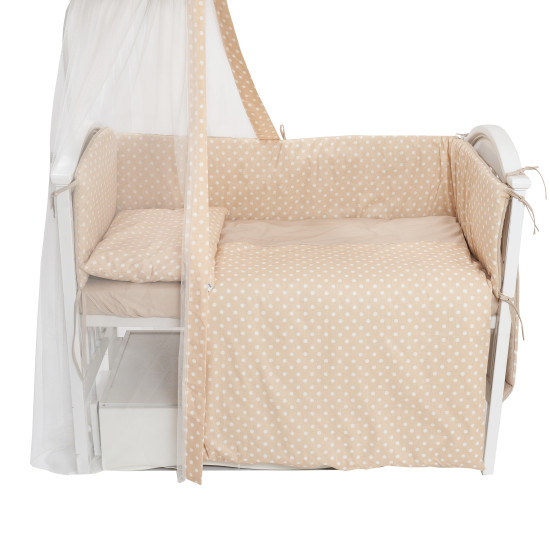 Постельный комплект 8 эл. Twins Standard New 4050-CN-02Г, Горошки бежевые, бежевый