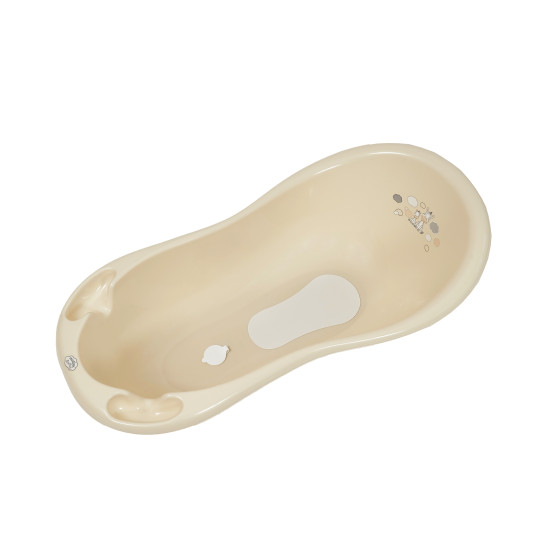 Children's bathtub Maltex Zebra 100 cm with drain and anti-slip mat beige