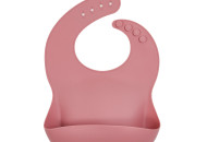 Нагрудник силиконовый Twins Bib TB-03-24, dark pink, розовый дым