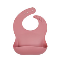 Нагрудник силиконовый Twins Bib TB-03-24, dark pink, розовый дым