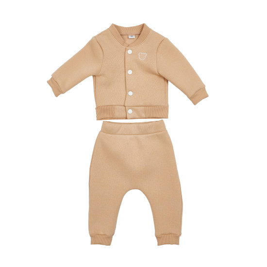 Children's suit Twins knitted insulated (bomber jacket, pants) beige 68