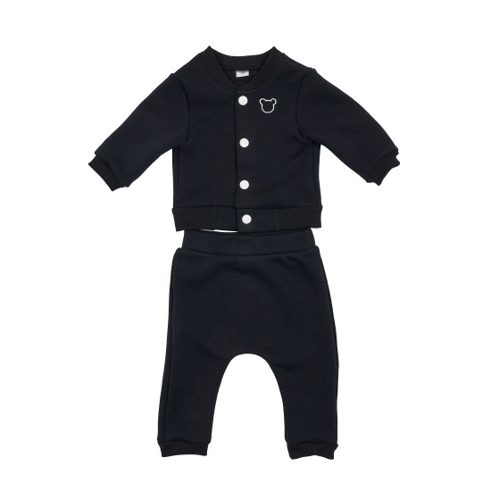 Children's suit Twins knitted insulated (bomber jacket, pants) black 80