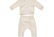 Children's suit Twins knitted insulated (bomber jacket, pants) ecru 80