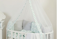 Постельный комплект 8 эл Twins Dolce Птички 4064-DB-406, mint, м 