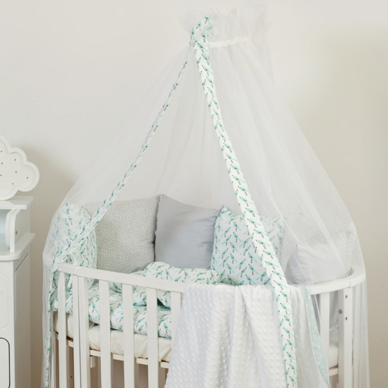 Постельный комплект 8 эл Twins Dolce Птички 4064-DB-406, mint, м 