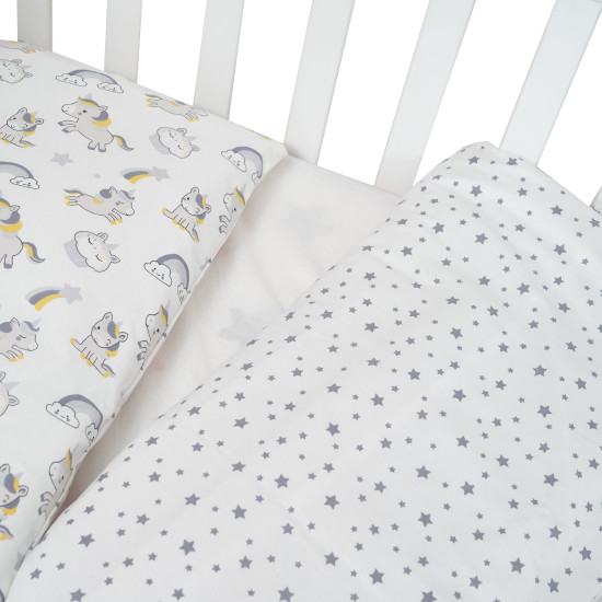 Сменная постель 3 эл Twins Comfort line Единорог серый/желтый