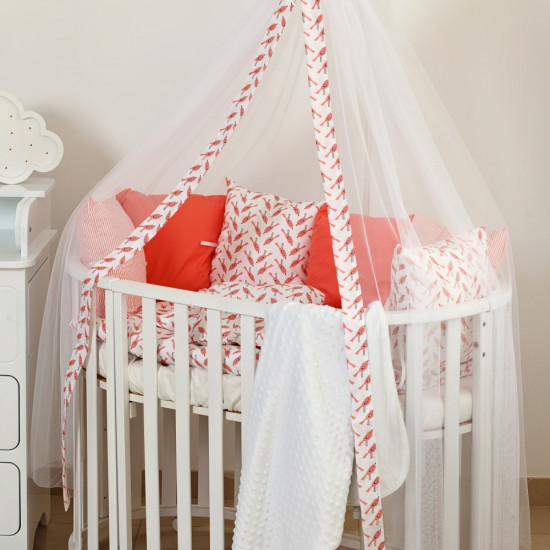 Постельный комплект 8 эл Twins Dolce Птички 4064-DB-405, coral, коралловый