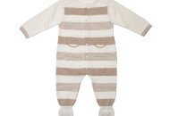 ROMPER Knitted Twins Leo strip Beige, beige, 0-1 months
