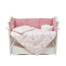 Постельный комплект в детскую кровать 7 эл Twins Fluffy Puffy пудровый розовый
