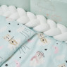 Постельный комплект в детскую кровать 7 эл Twins Fluffy Puffy мятный