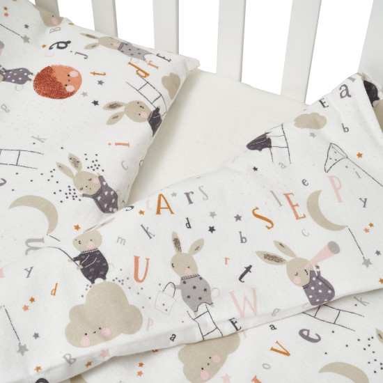 Changeable bedding 3 el Twins Comfort Soft (flannel) Rabbits beige light