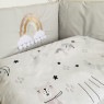 Постельный комплект в детскую кровать 7 эл Twins Fluffy Puffy серый