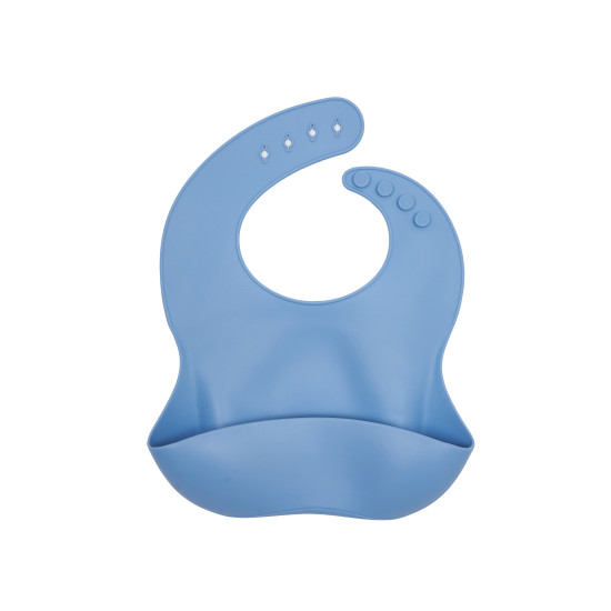 Twins silicone bib, blue