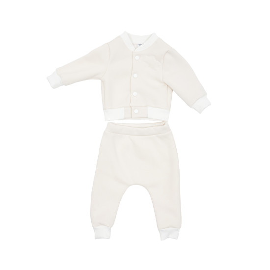 Children's suit Twins knitted insulated Ukraine (bomber jacket, pants) beige 68s