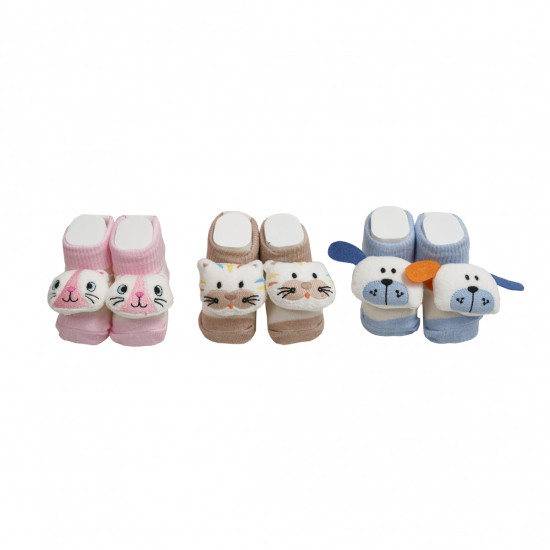 Носки Mini хлопок 0-3 м Animals, mix, мультицвет, 0-3 мес