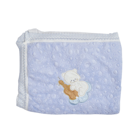 Plaid Bouble Bear 90x80, blue