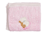 Plaid Bouble Bear 90x80, pink