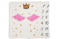Детский плед Twins BabyDo 85x80 Календарь роста Крылья экрю
