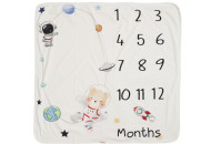 Плед Twins BabyDo 85x80 Календар росту, Astronaut, беж світлий