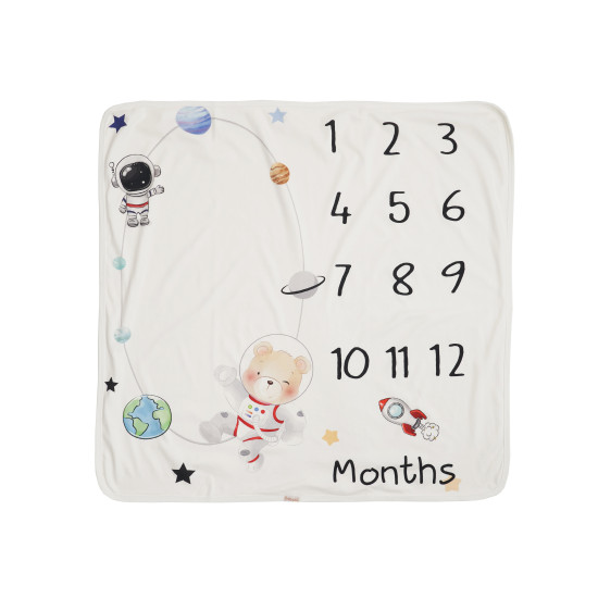 Plaid Twins BabyDo 85x80 Growth calendar, Astronaut, light beige