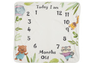 Плед Twins BabyDo 85x80 Календарь роста, Safari, беж светлый