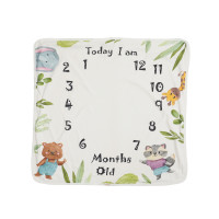 Плед Twins BabyDo 85x80 Календарь роста, Safari, беж светлый