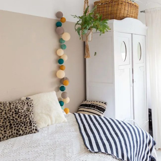 Гирлянда – ночник Cotton Ball Light 20 шариков в коробке Ocean Green, мультицвет