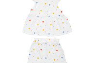 Set for girls Twins (shorts, T-shirt) muslin 68s Confetti multicolor