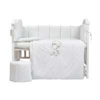 Постельный комплект в детскую кровать 6 эл Babycentre & Twins Welcome to the world белый